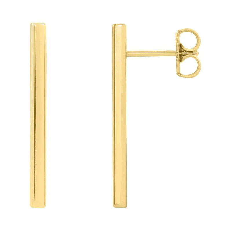 Long Gold Bar Earrings