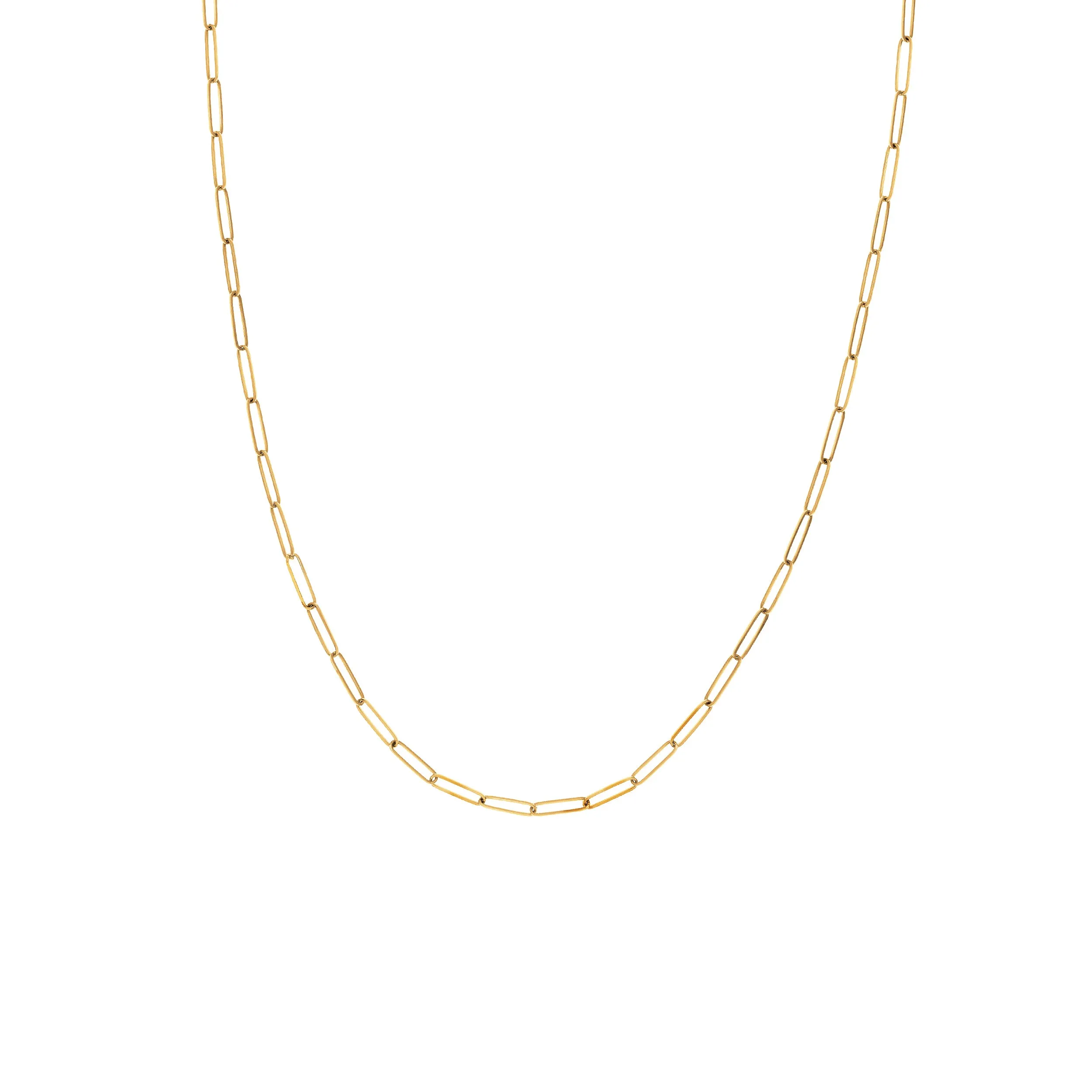 Long Link Gold Chain Necklace 18"
