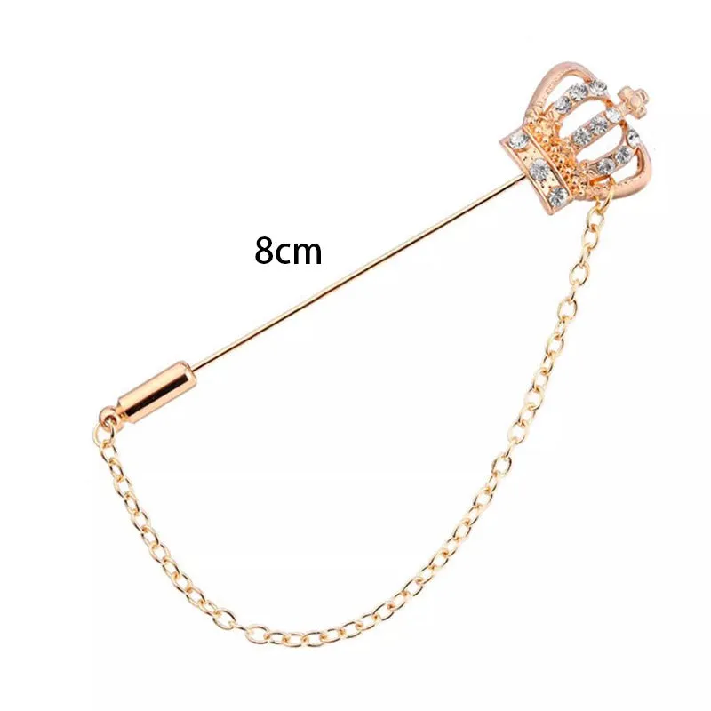 Long-Pin Crown Anchor Rudder Flower Lapel Brooch 4 Pack