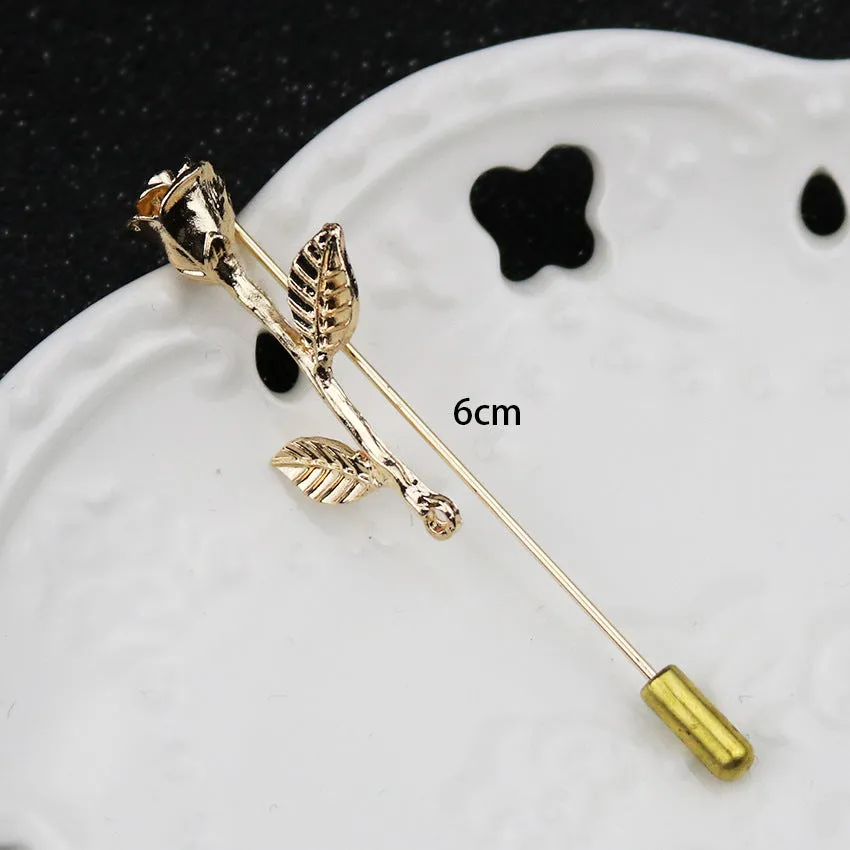 Long-Pin Crown Anchor Rudder Flower Lapel Brooch 4 Pack