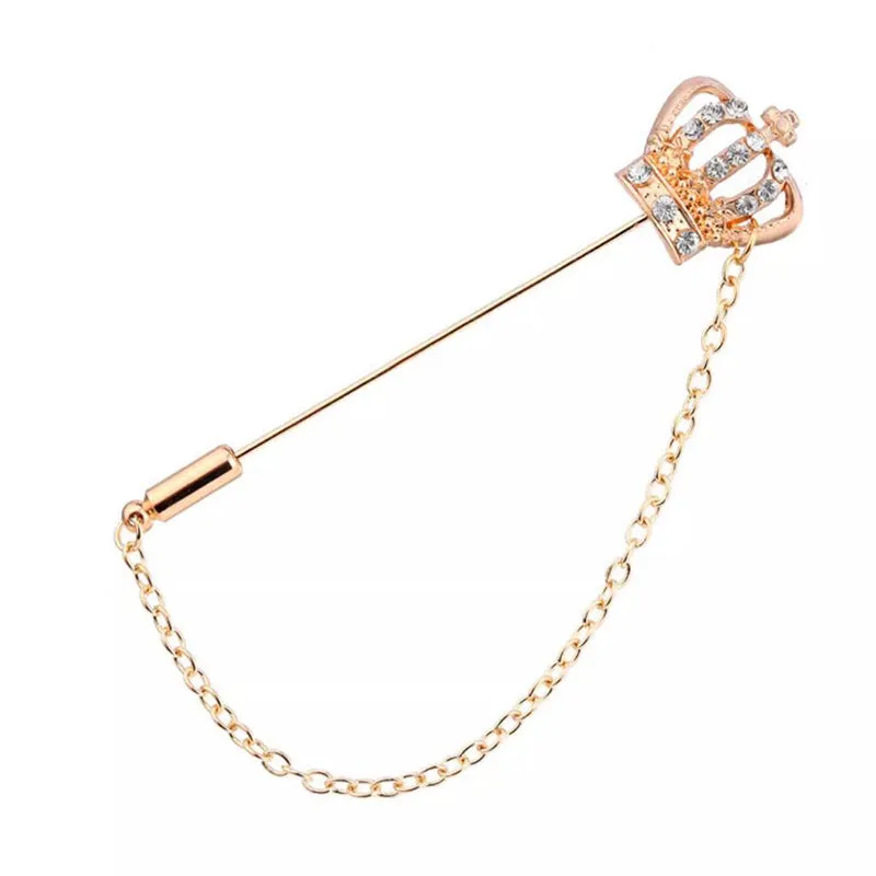 Long-Pin Crown Anchor Rudder Flower Lapel Brooch 4 Pack