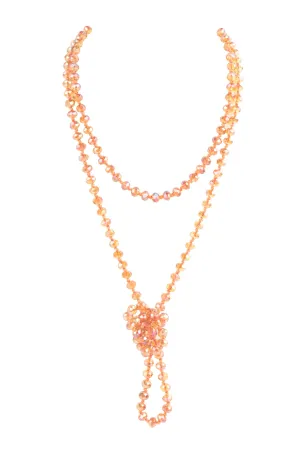 Longline Hand Knotted Necklace Clear Brown - Pack of 6