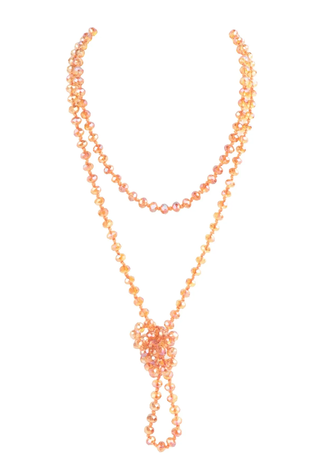Longline Hand Knotted Necklace Clear Brown - Pack of 6