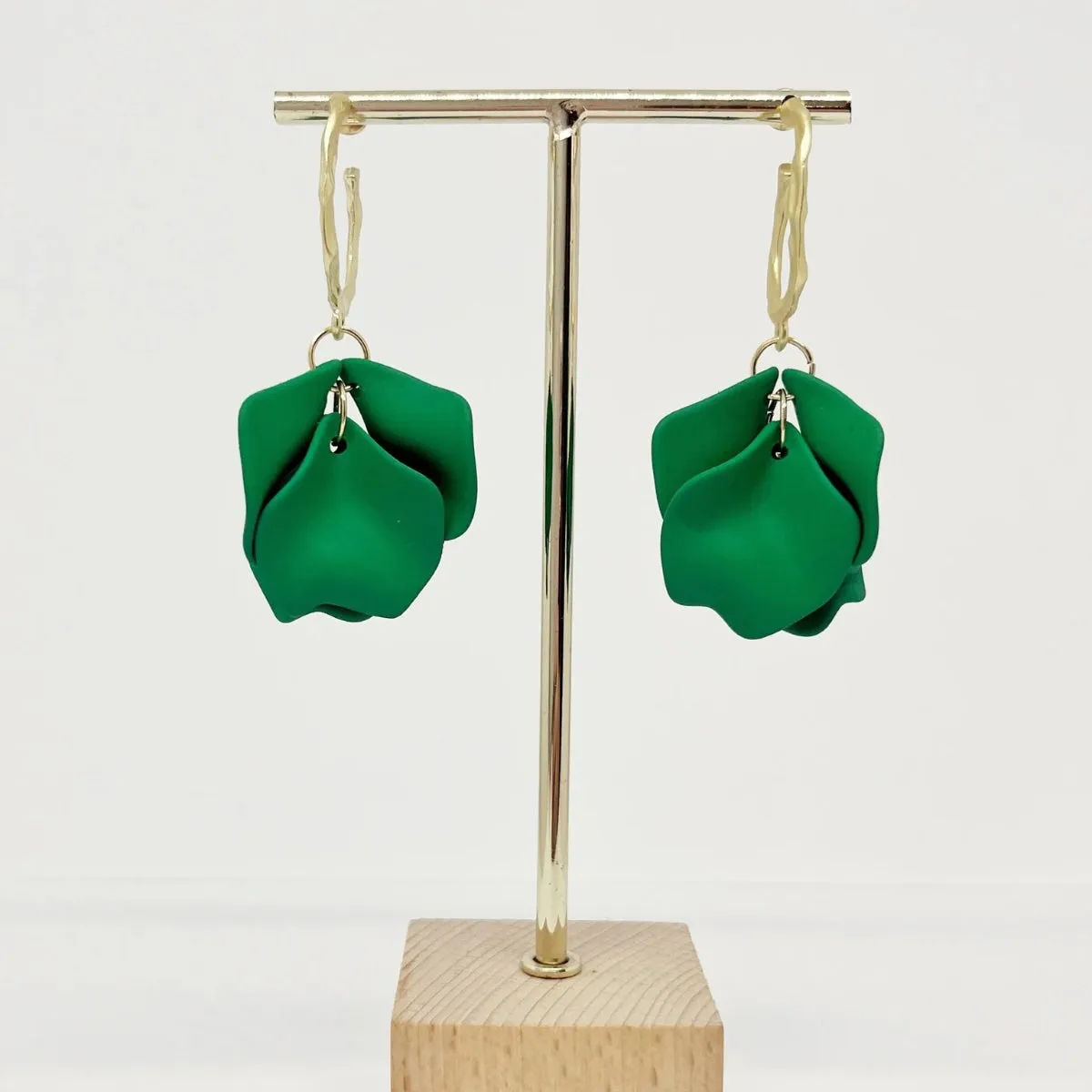 Louisa Petal Earrings (Green)