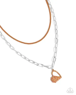 Love Comes and Goes... - Orange (Heart) Earring