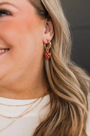 Loving The Vibe Heart Hoop Earrings- Gold
