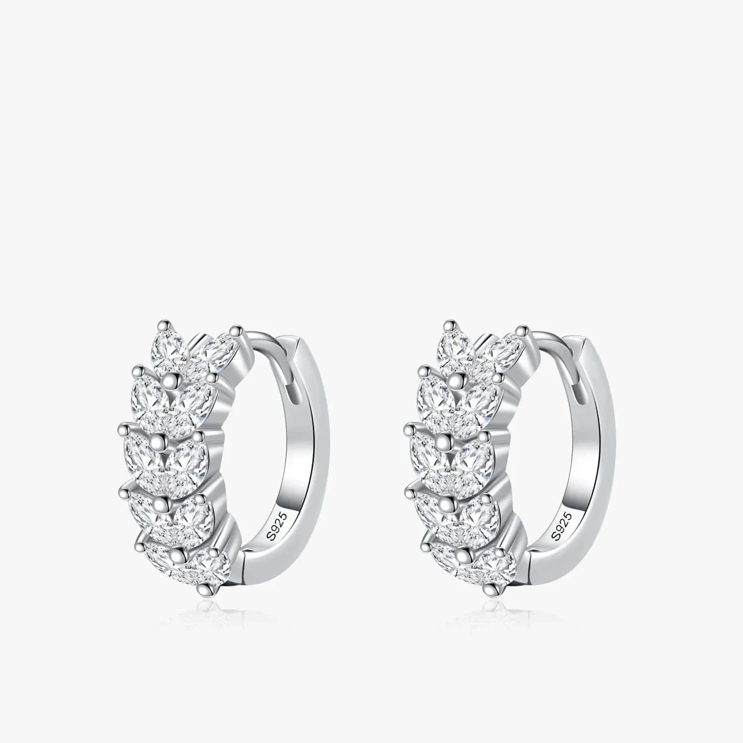 Lucky Leaves Hoop Earrings in Sterling Silver