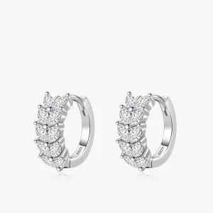 Lucky Leaves Hoop Earrings in Sterling Silver