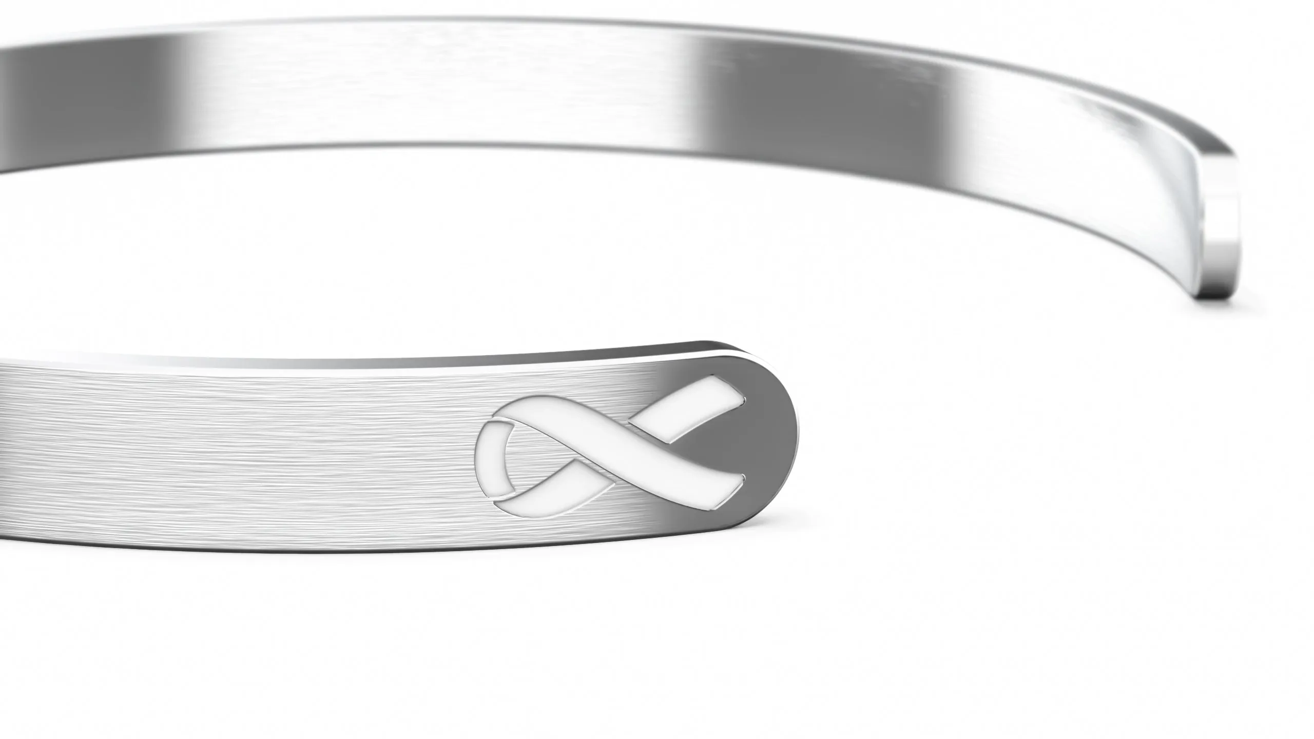 Lung Cancer Awareness Bracelet - White Ribbon, “Funk Cancer”