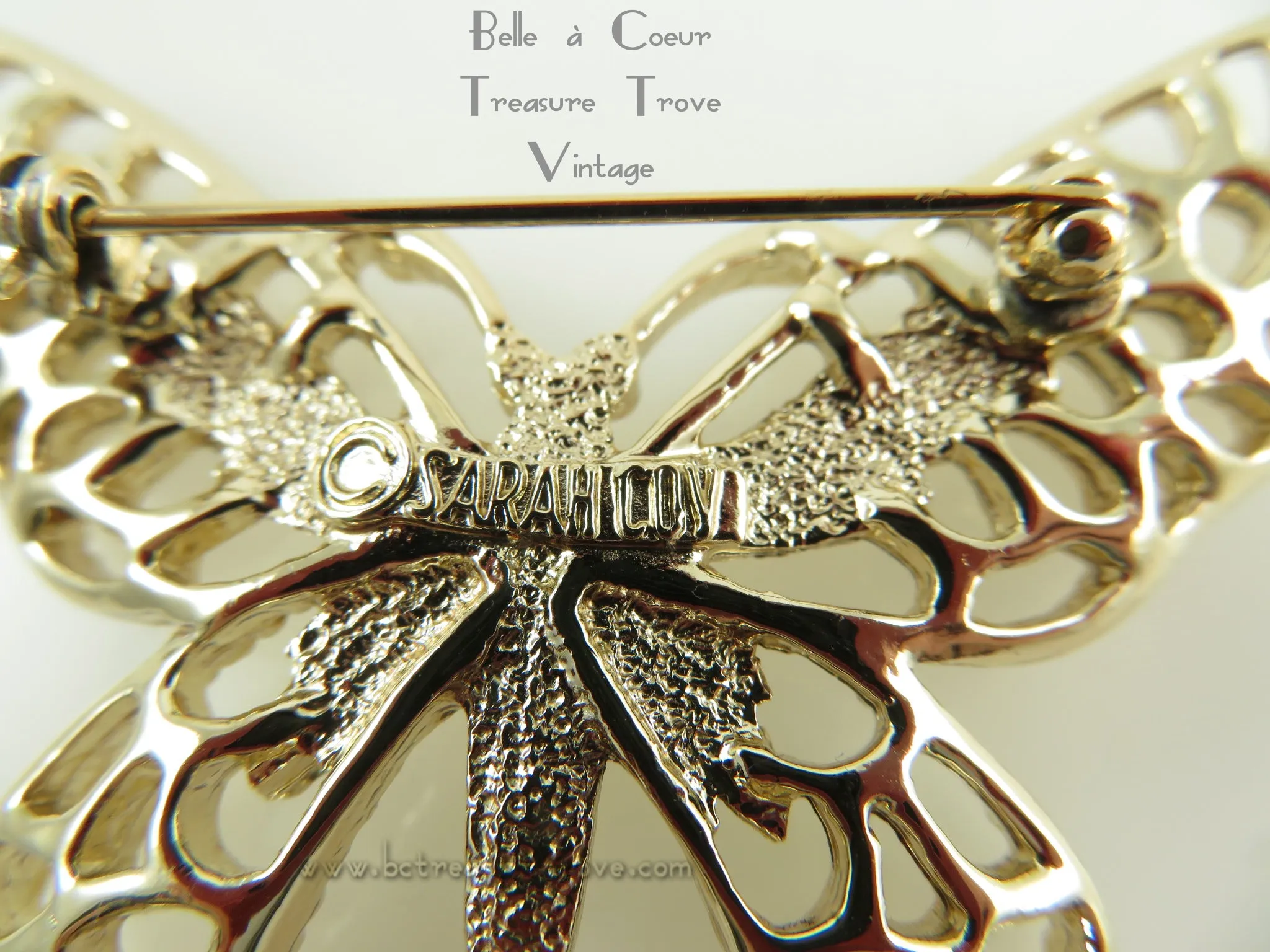 Madame Butterfly Brooch Vintage Sarah Coventry Goldtone