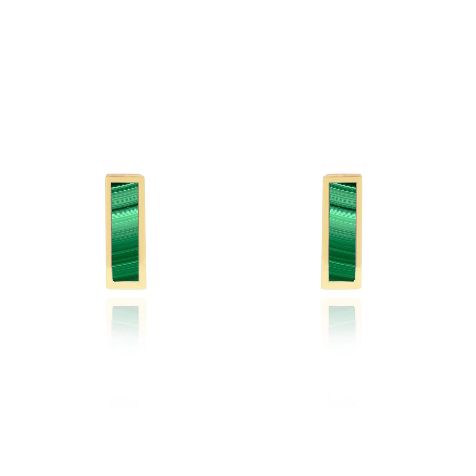 Malachite Bar Stud Earrings