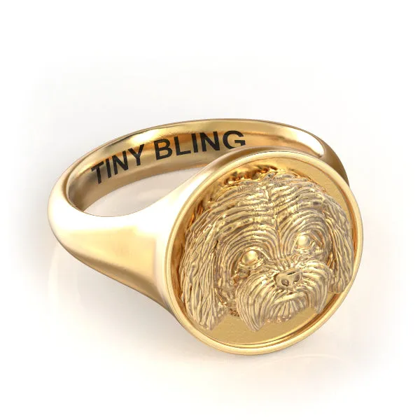 Maltese Classic Round Signet Ring
