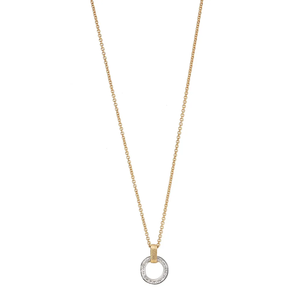 Marco Bicego Jaipur Mixed Metals Diamond Open Circle Pendant