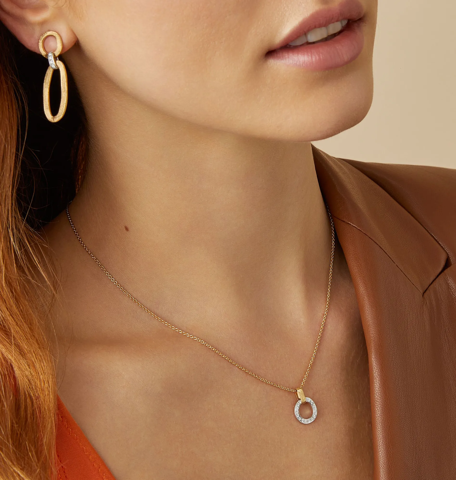 Marco Bicego Jaipur Mixed Metals Diamond Open Circle Pendant