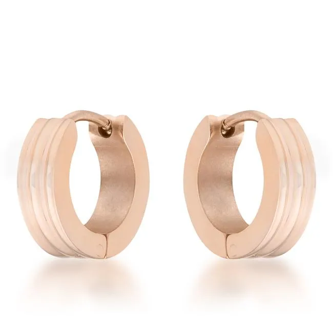 Marlene Rose Gold Stainless Steel Small Hoop Earrings