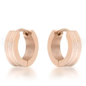 Marlene Rose Gold Stainless Steel Small Hoop Earrings