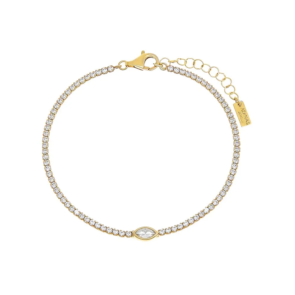 Marquise Bezel Thin Tennis Bracelet