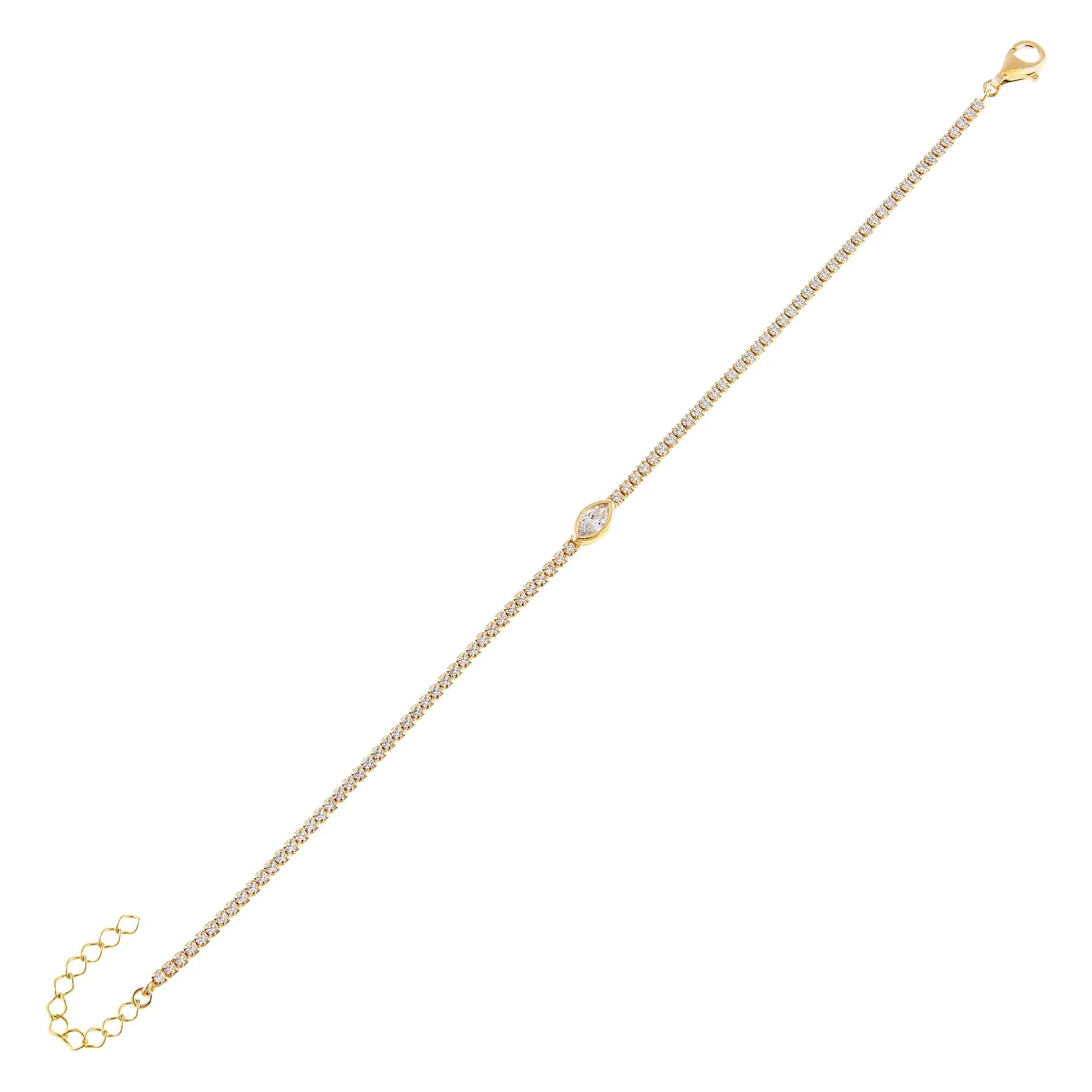 Marquise Bezel Thin Tennis Bracelet