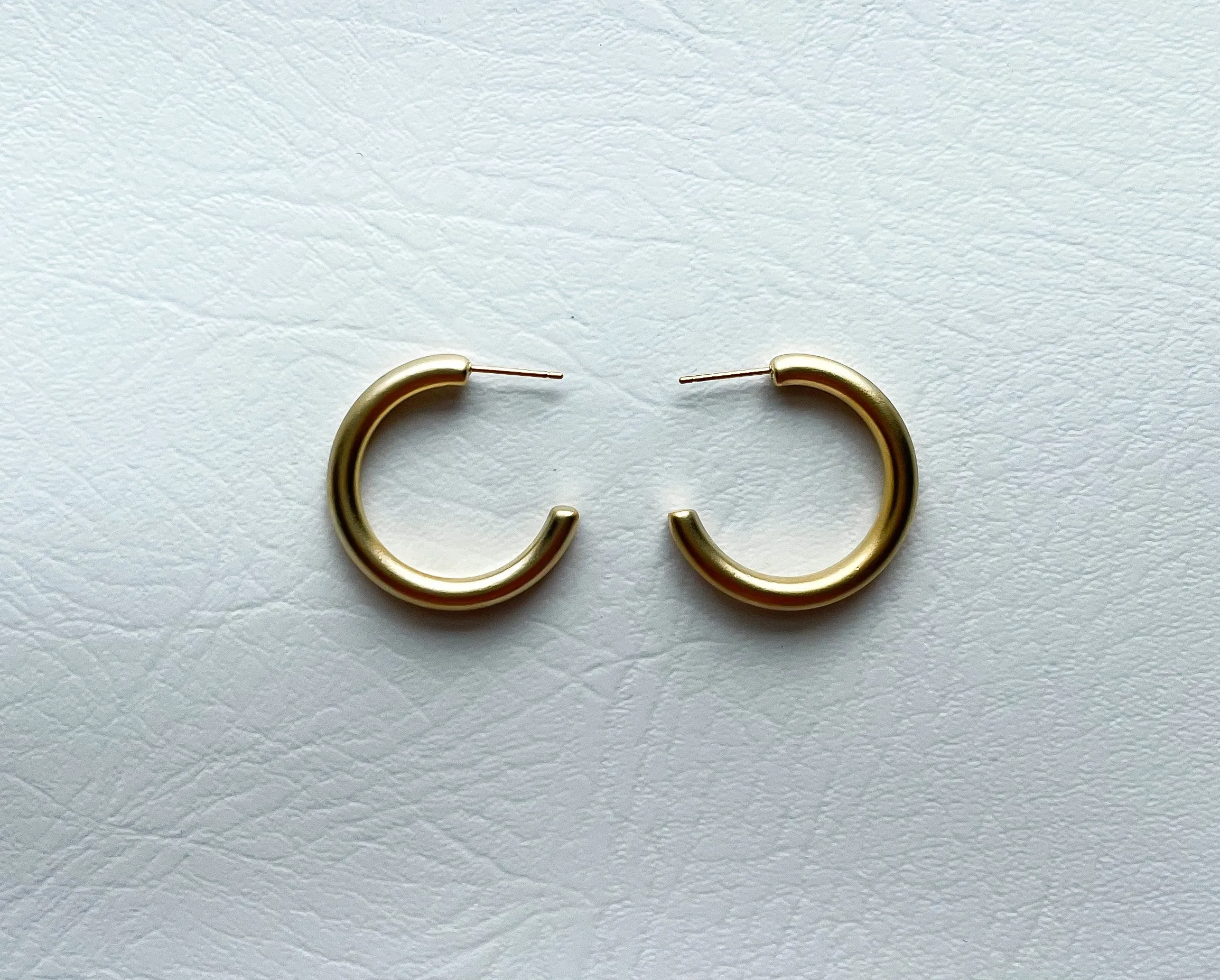 Matte Gold Hoops