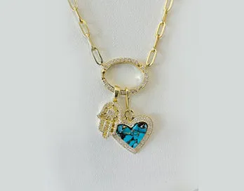 Meira T Paperclip Necklace with Charms