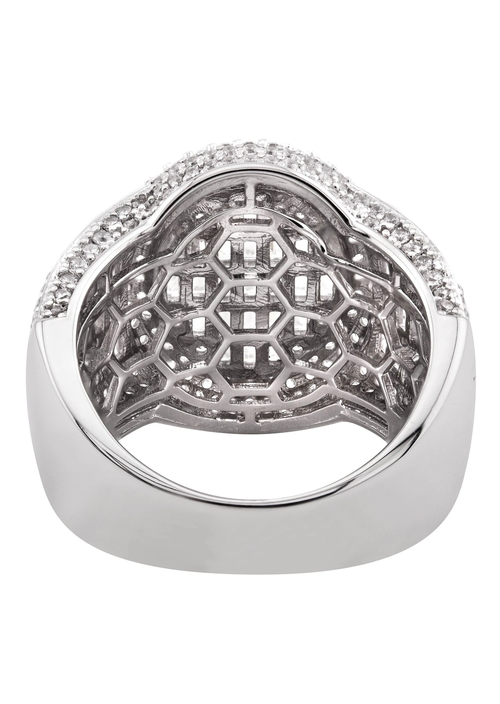 Mens Silver Baguette Ring | Appx 12.7 Grams