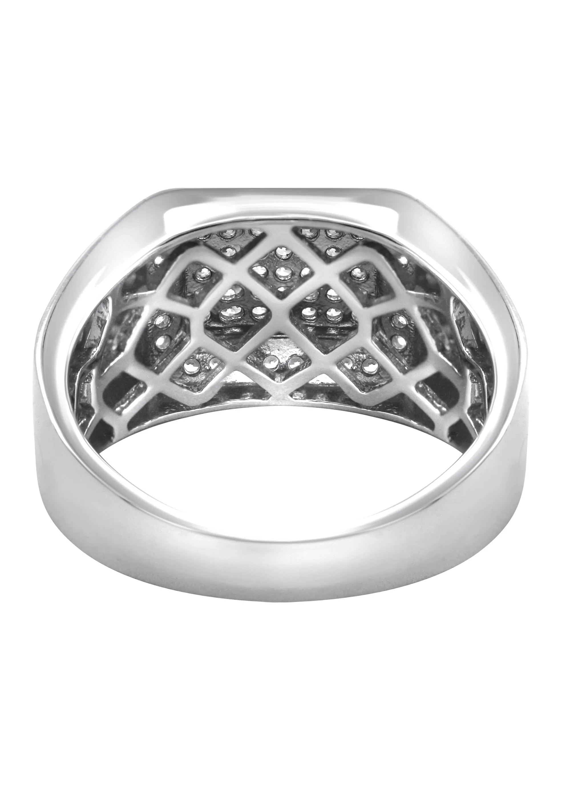 Mens Silver CZ Signet Ring | Appx 6.4 Grams