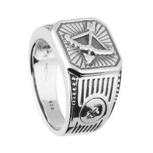 Men's Sterling Silver Sagittarius Zodiac Signet Ring