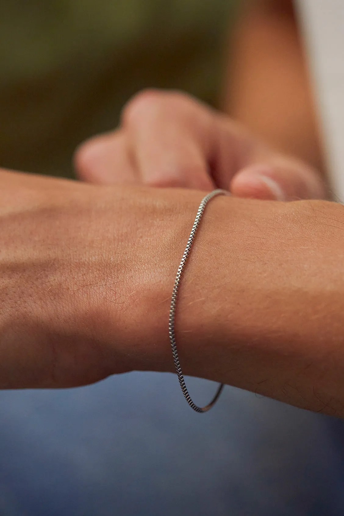 Men's Thin Box Chain Bracelet