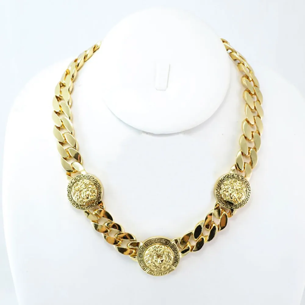 Miami Cuban Link Chain Necklaces Hip Hop Fashion Jewelry for Women Men