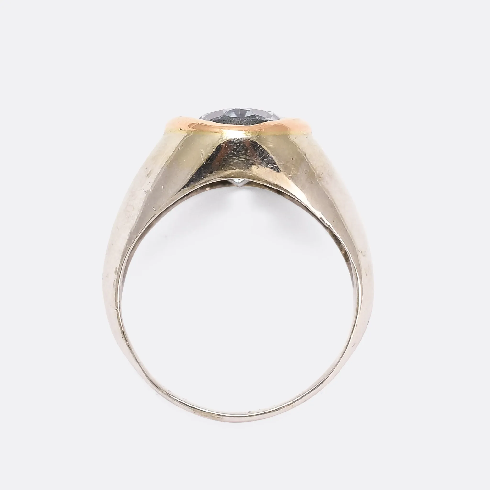 Mid-Century Aquamarine Signet Ring