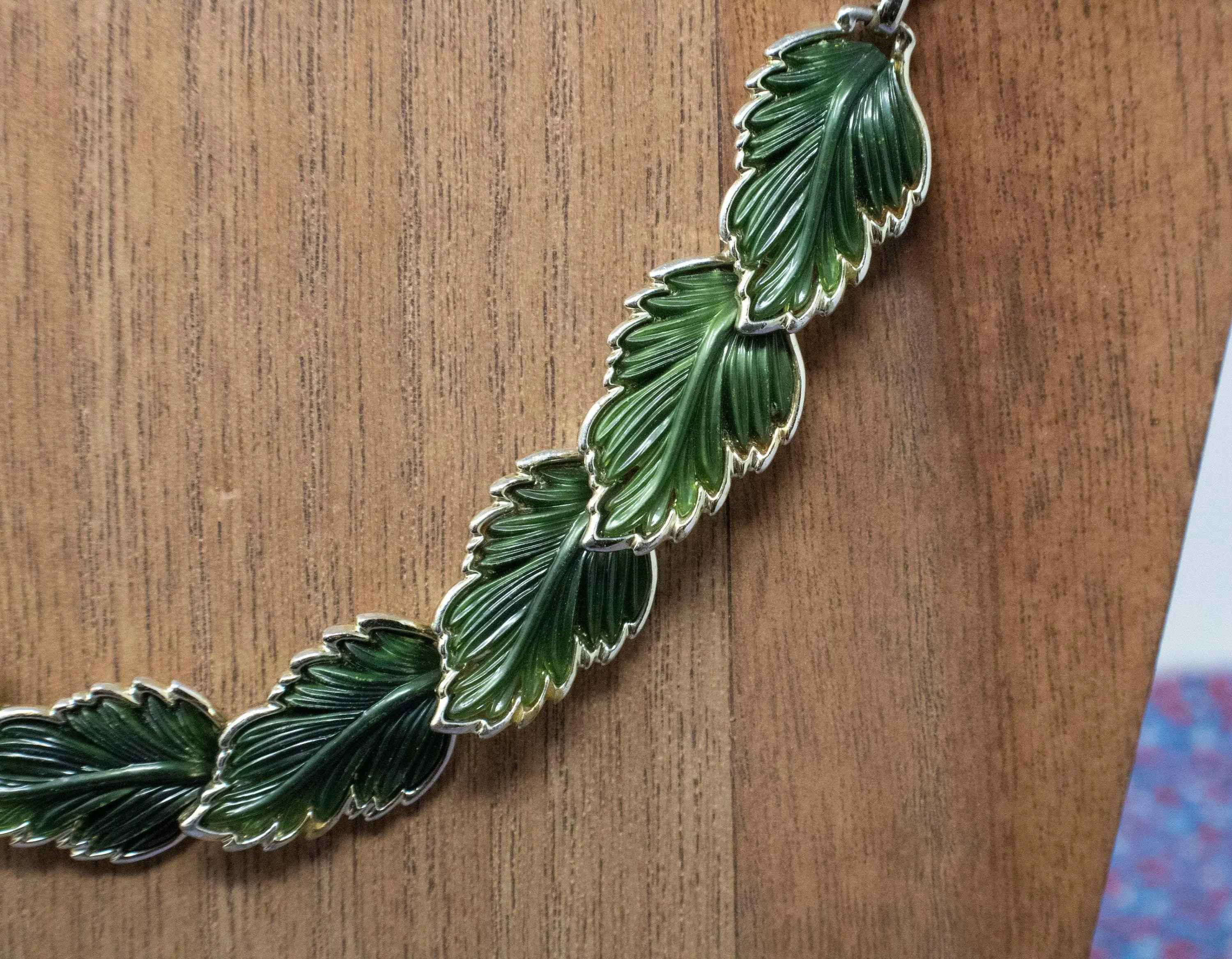 Mid Century Leaf Necklace and Earrings