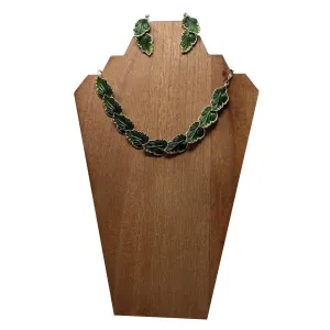 Mid Century Leaf Necklace and Earrings