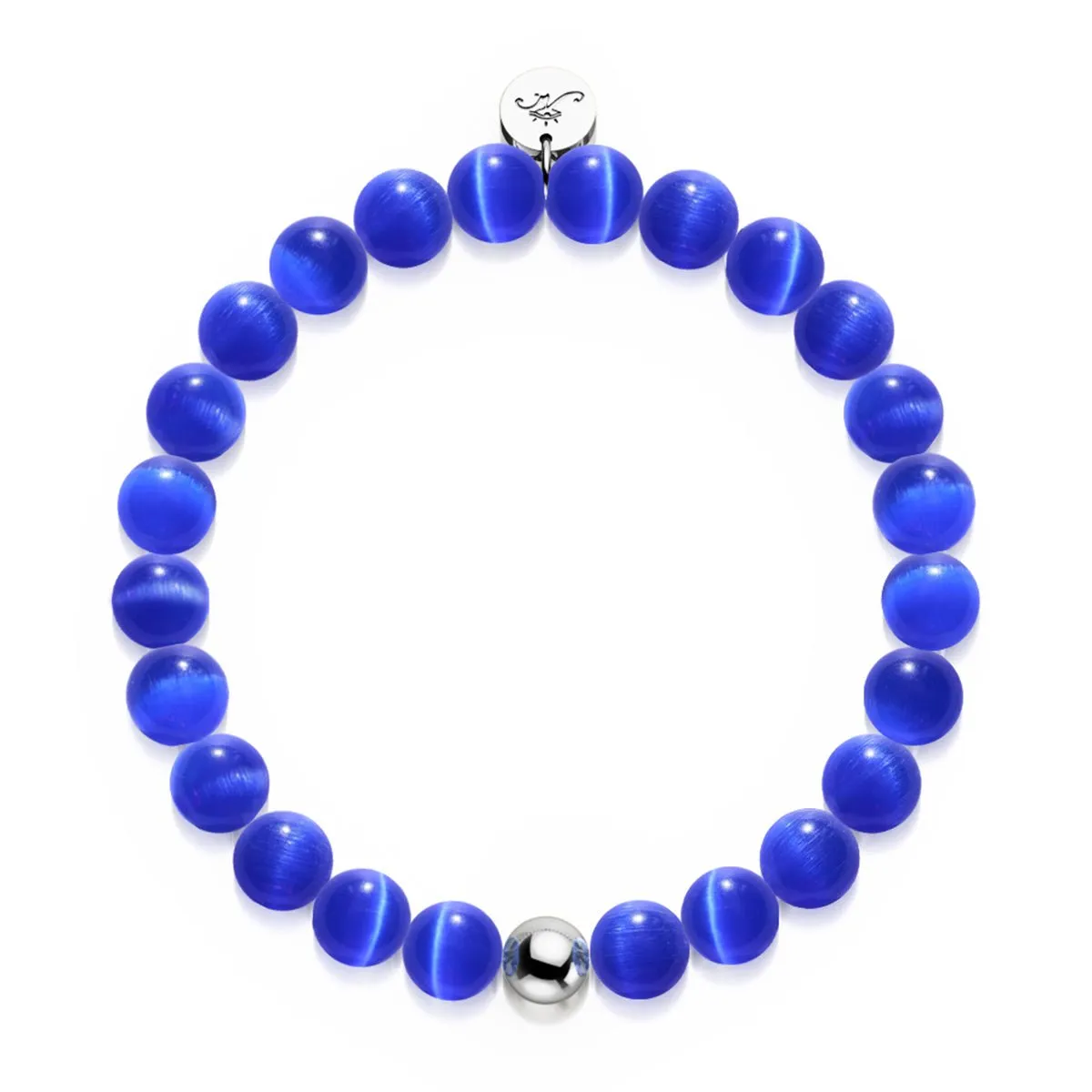 Midnight Watch | .925 Sterling Silver | Cheshire Glass Bracelet