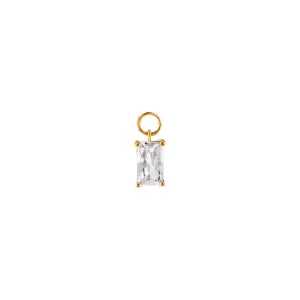 Mini CZ Baguette Charm 14K