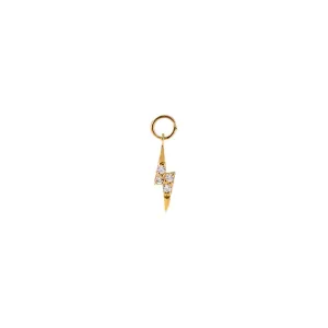Mini CZ Pave Lightning Bolt Charm 14K