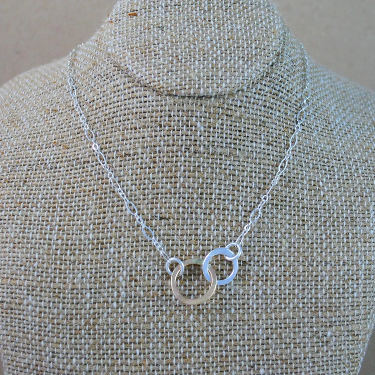 Mini Interlocking Pendant - Mixed Metals