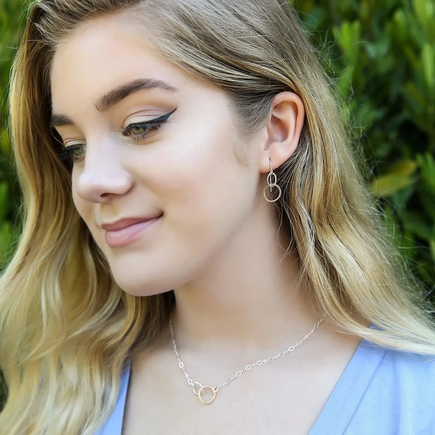 Mini Interlocking Pendant - Mixed Metals
