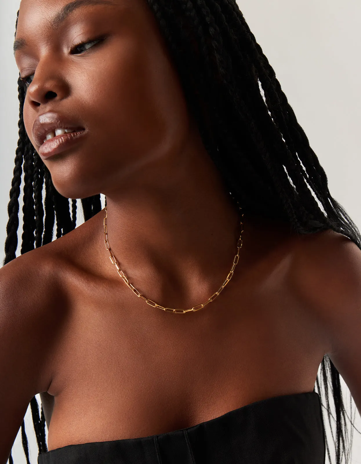 Mini Paperclip Necklace - Gold