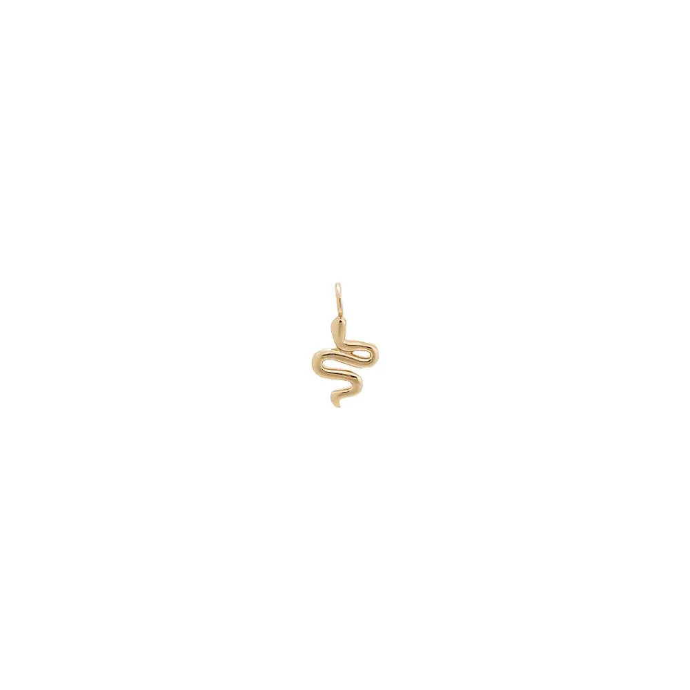 Mini Solid Snake Charm 14K
