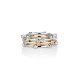 Mixed Metal Orbit Three-Ring Stack