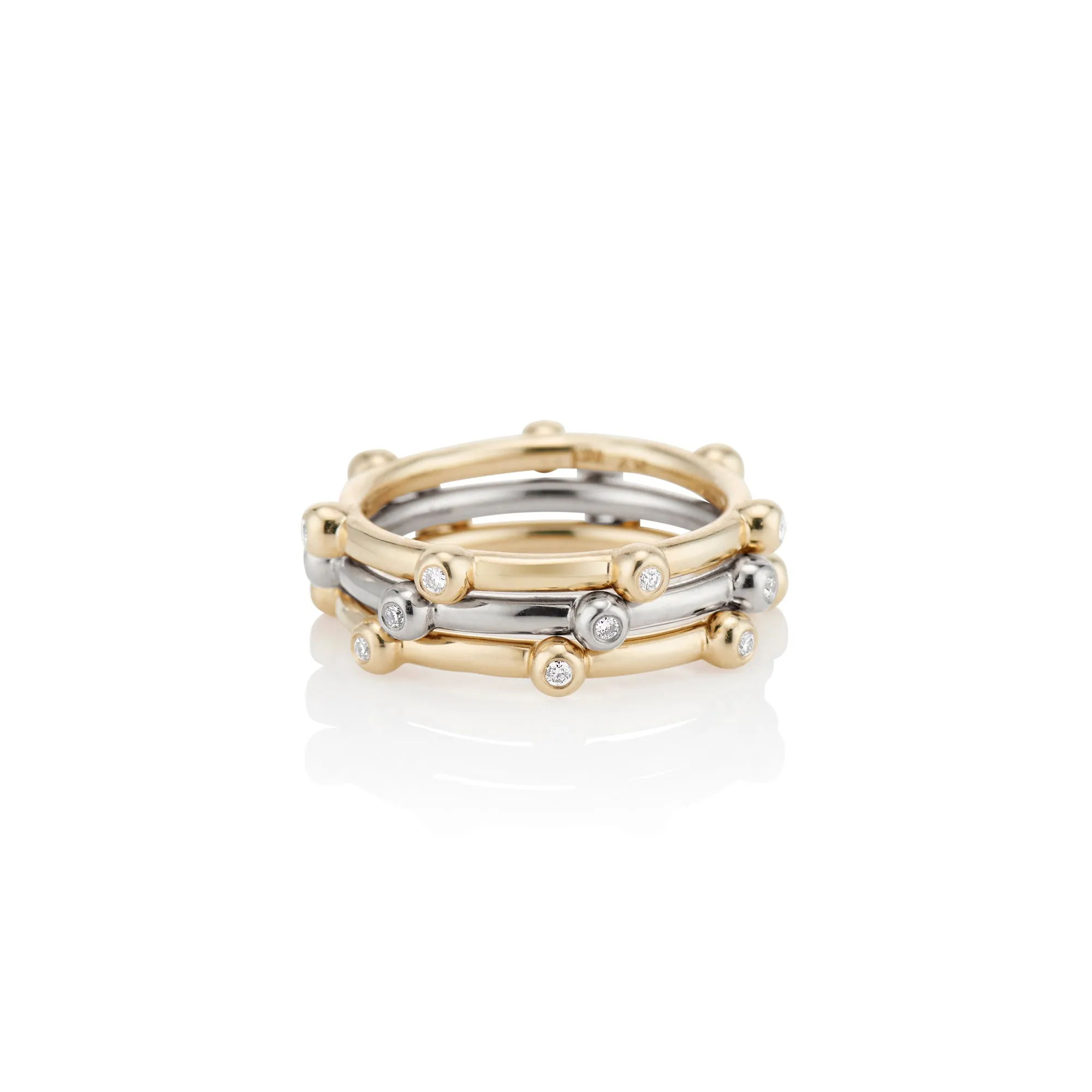 Mixed Metal Orbit Three-Ring Stack