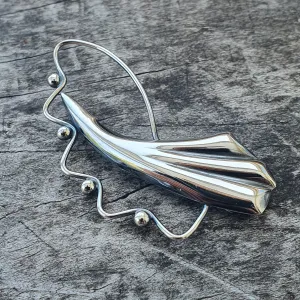 Modernist Abstract Floral Silver Brooch 1960s Finnish Kultaseppa Salovaara