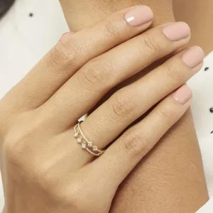 Moissanite Engagement Ring Yellow Thin Gold Stacking Ring Promise Matching Band Infinity Women Wedding Band anniversary Gift