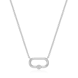 Monte Luna Silver Paperclip Link Pendant Necklace