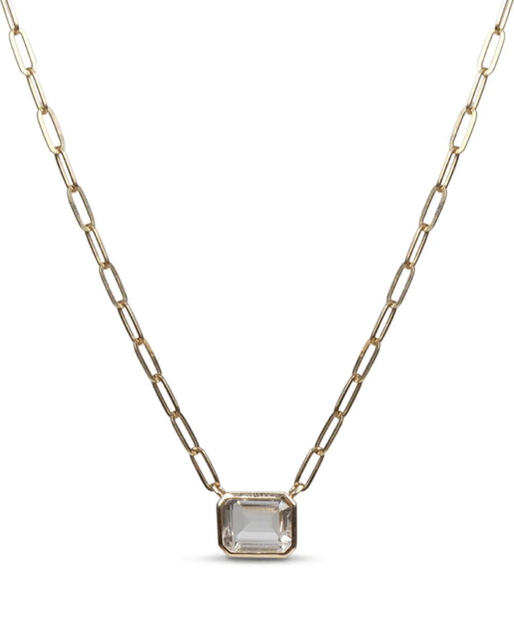 Morganite Paperclip Necklace
