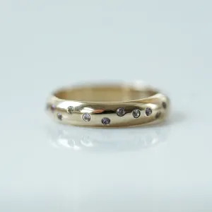Multicolored sapphire gold ring
