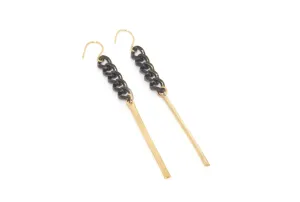 Mykonos Earring w. Black Chain