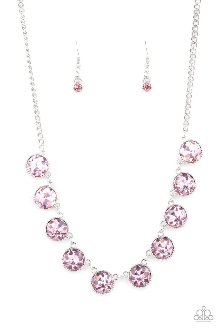 Mystical Majesty - Pink - Gem Paparazzi Short Necklace