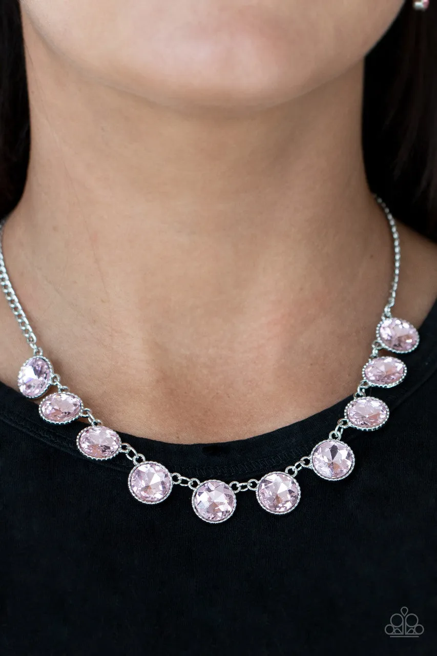 Mystical Majesty - Pink - Gem Paparazzi Short Necklace