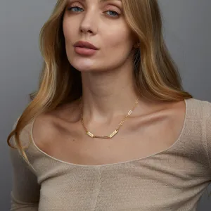 Name Necklace with Paperclip Chain - 18K Gold Vermeil